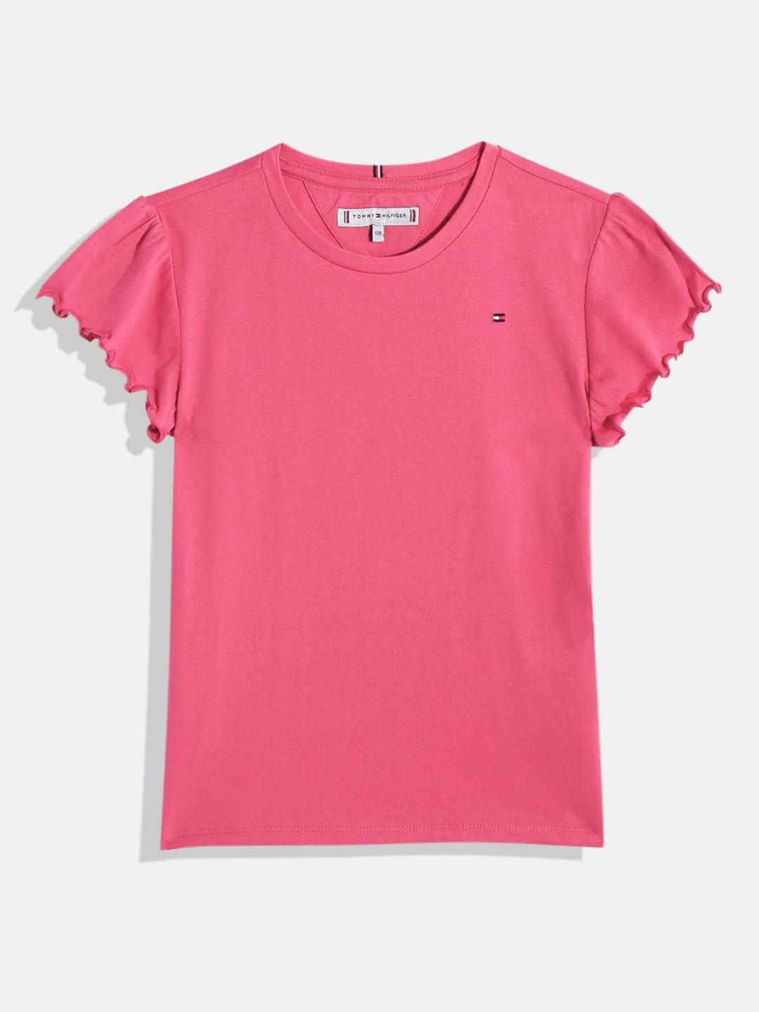 

Tommy Hilfiger Girls Ruffled Sustainable T-shirt, Fuchsia