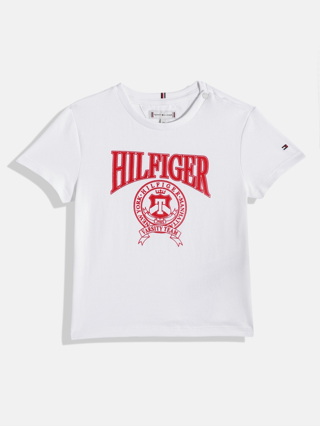 

Tommy Hilfiger Girls Brand Logo Printed Sustainable T-shirt, White