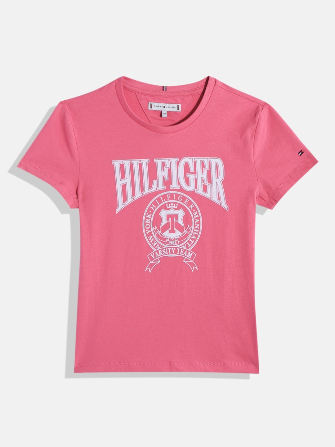 

Tommy Hilfiger Girls Brand Logo Print T-shirt, Pink