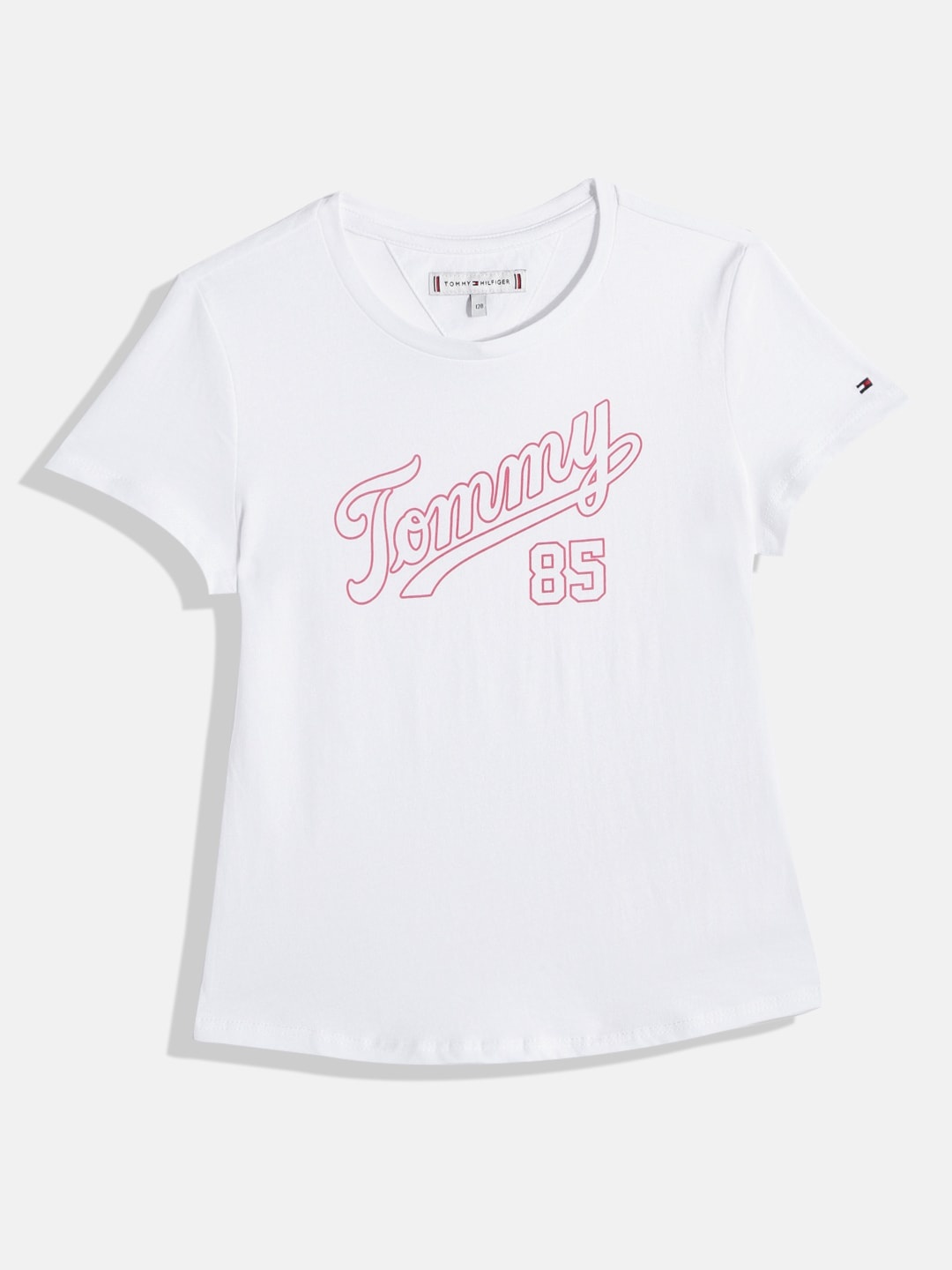 

Tommy Hilfiger Girls Brand Logo Printed Pure Cotton T-shirt, White