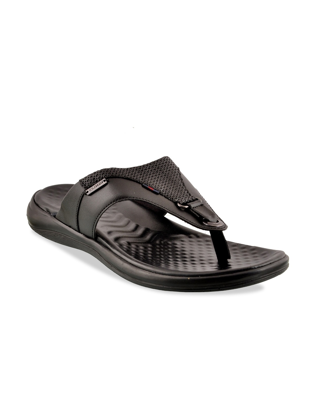 

Buckaroo Men Leather Slip-On Comfort Sandals, Black