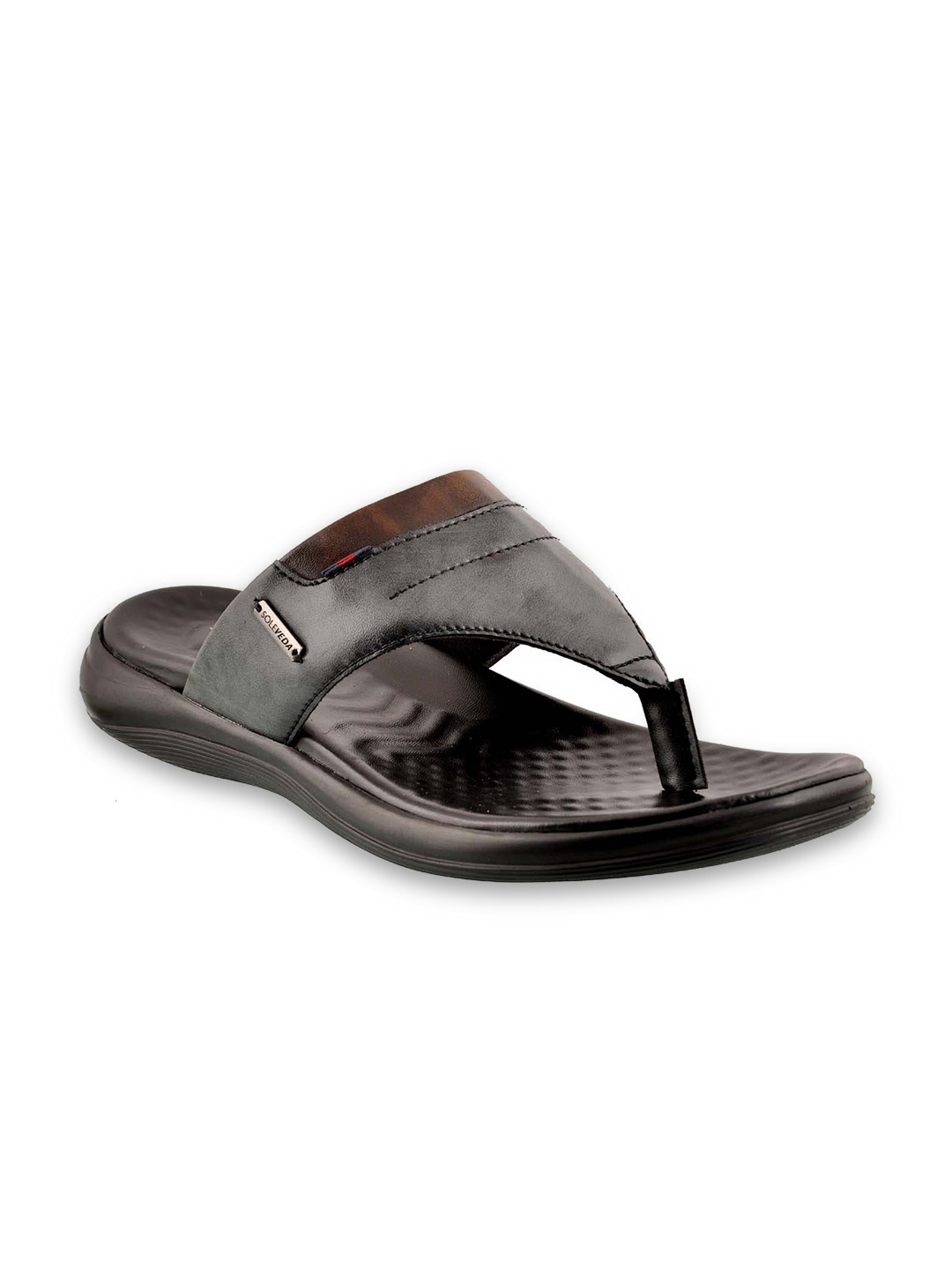 

Buckaroo Men Leather Slip-On Comfort Sandals, Black