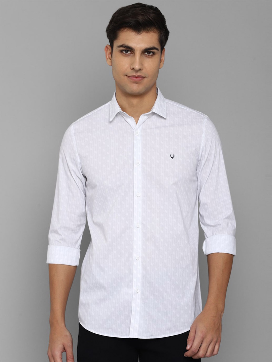 

Allen Solly Men Comfort Slim Fit Printed Casual Shirt, White