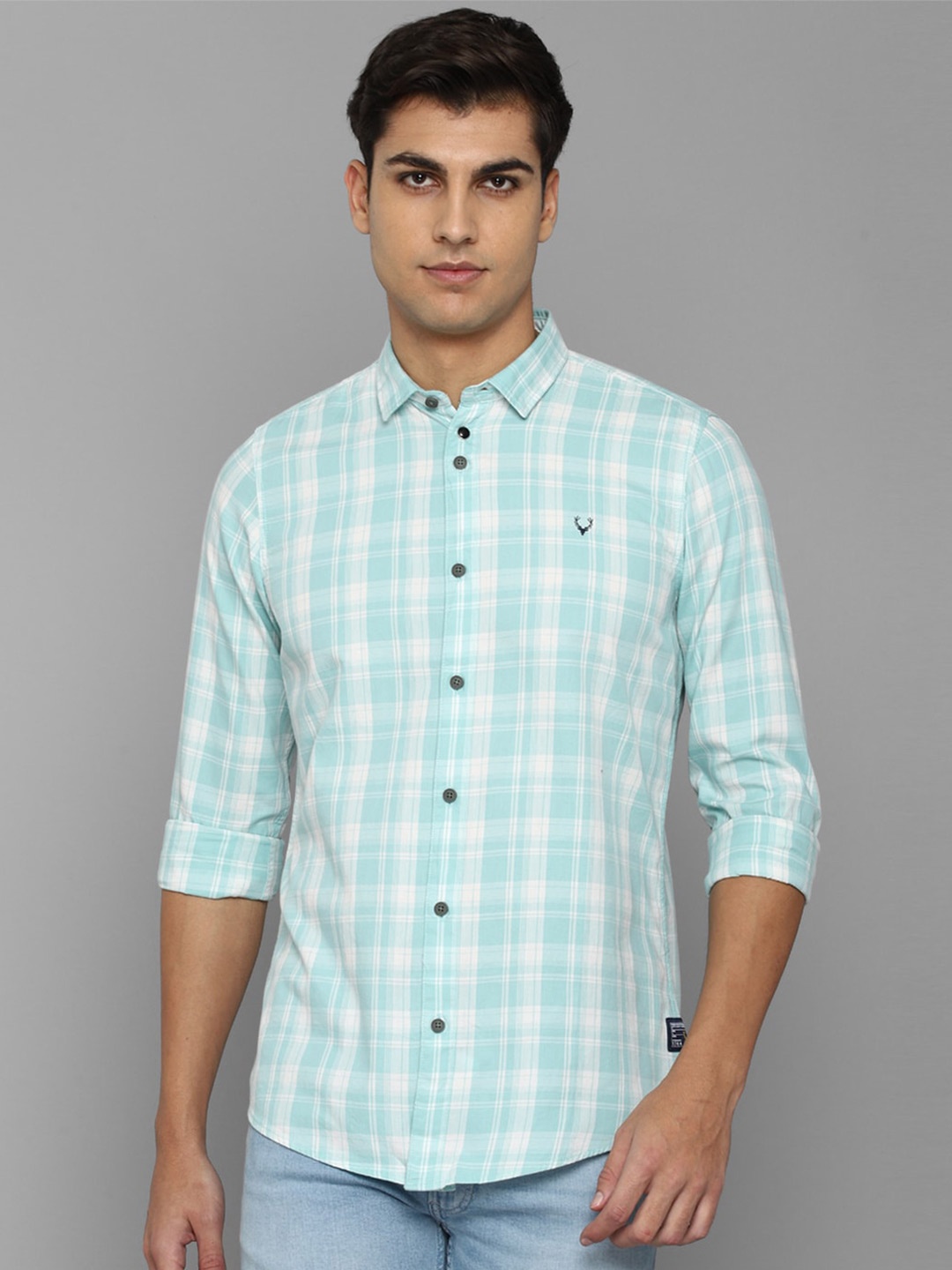 

Allen Solly Sport Men Tartan Checked Casual Cotton Shirt, Blue