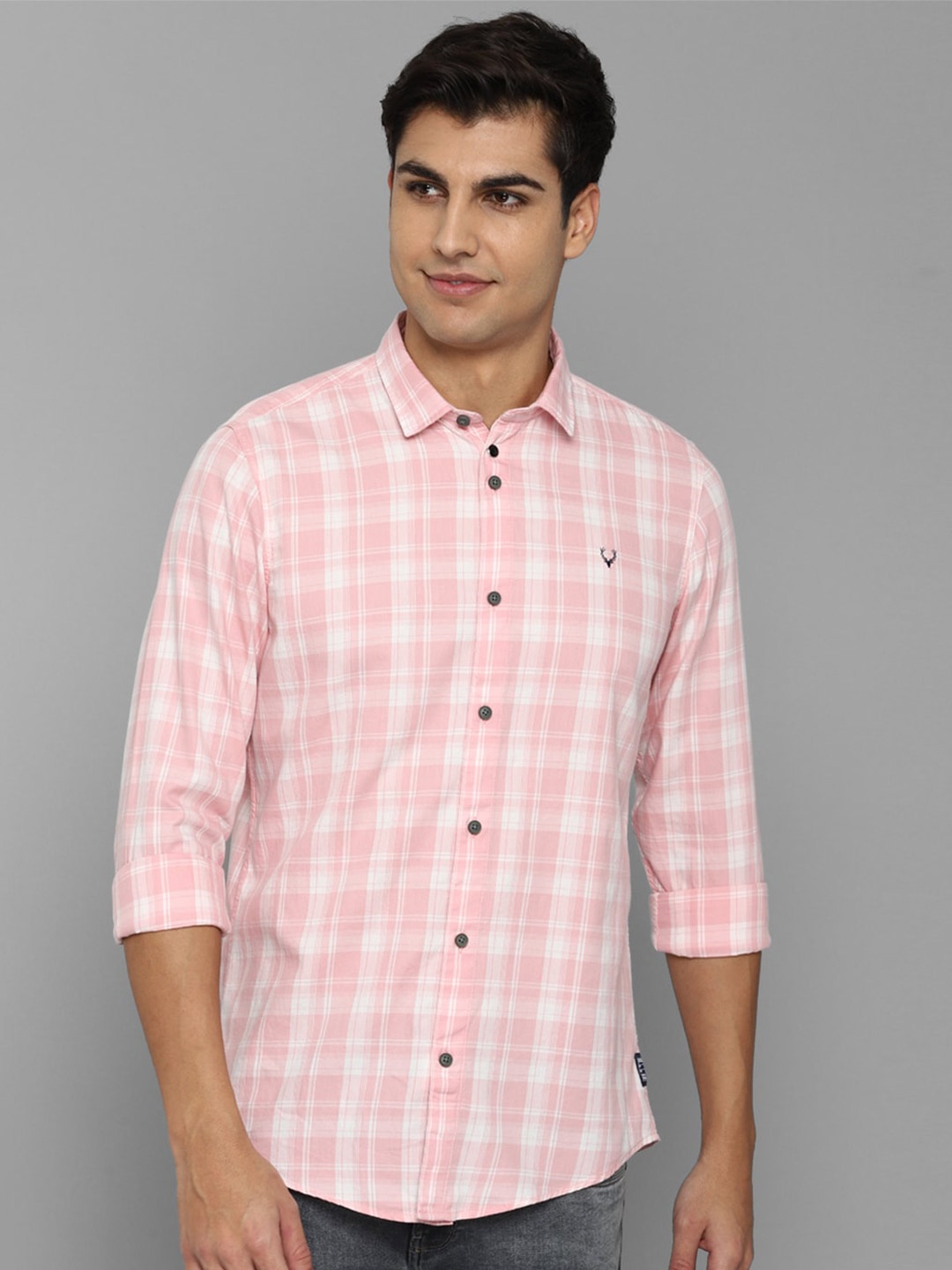 

Allen Solly Sport Men Tartan Checked Casual Cotton Shirt, Pink