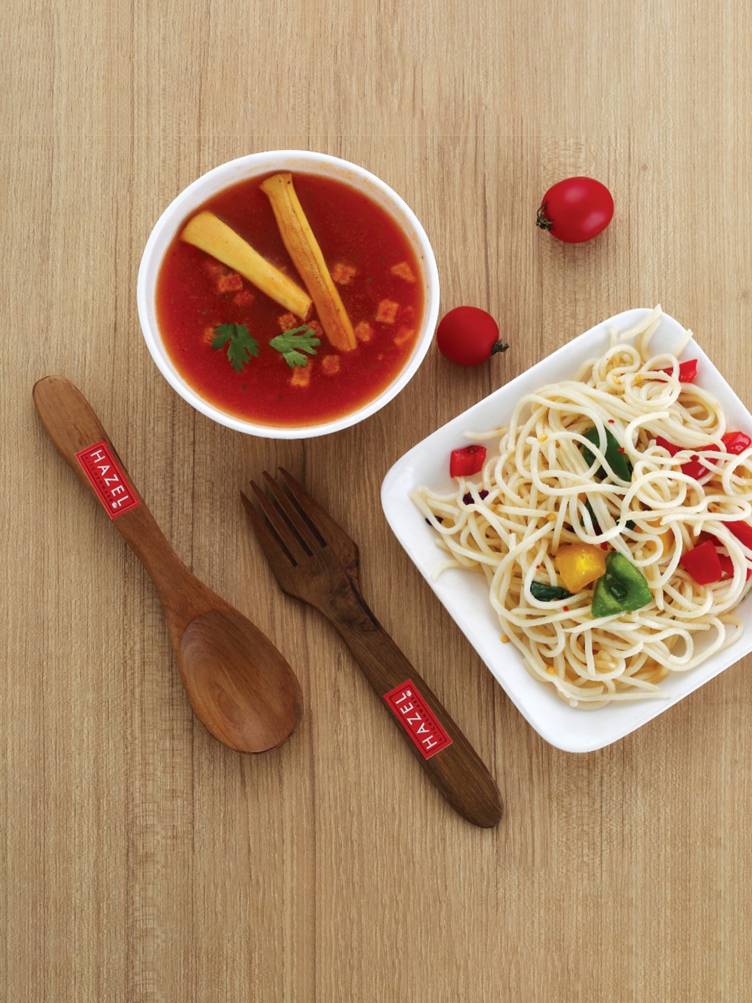 

HAZEL Set Of 6 Brown Brand Logo Printed Reusable Cutlery