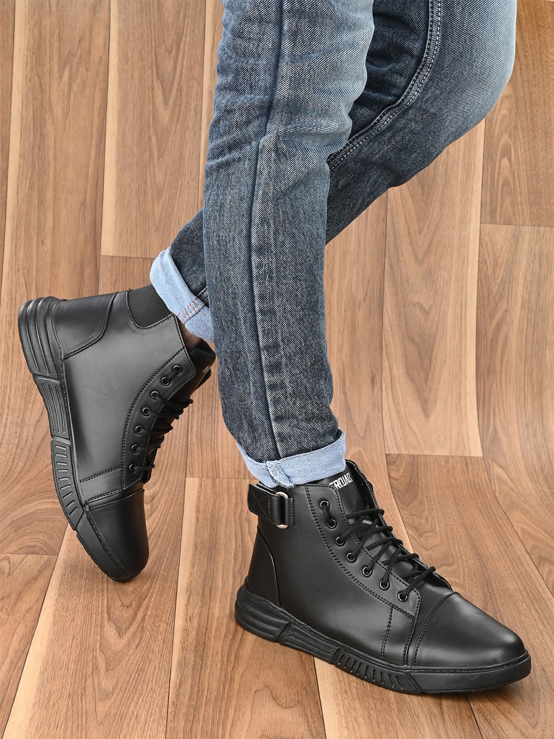 

AfroJack Men Biker Boots, Black