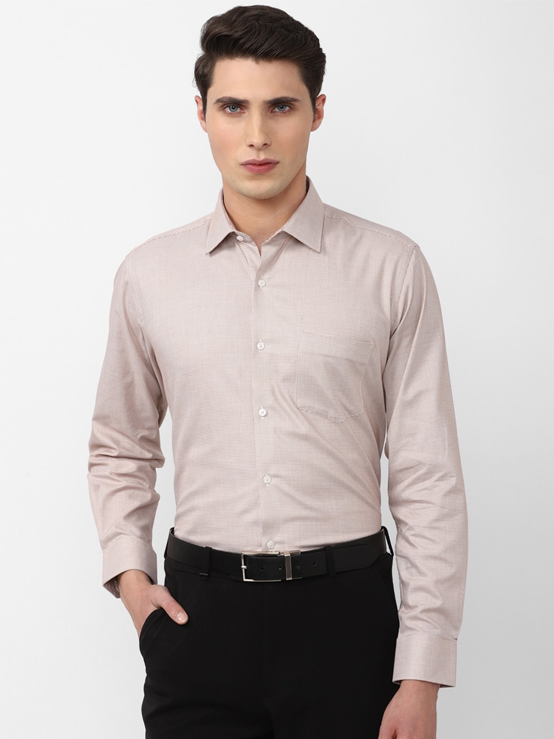 

Van Heusen Men Pure Cotton Formal Shirt, Beige