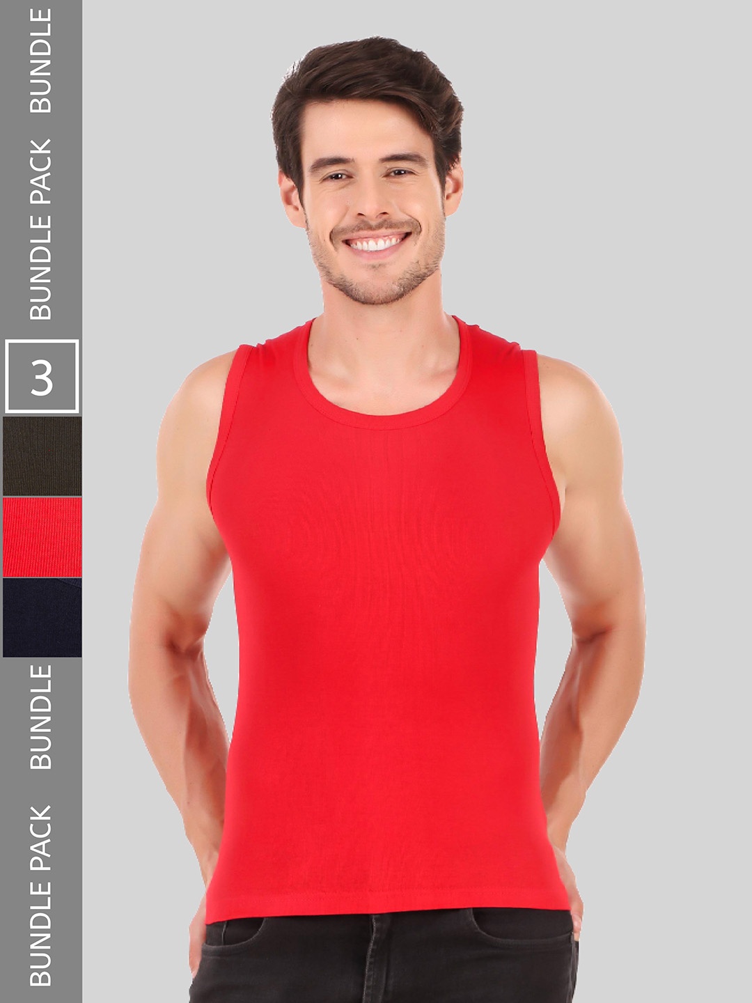 

HAP Men Pack Of 3 Assorted Cotton Gym Vest