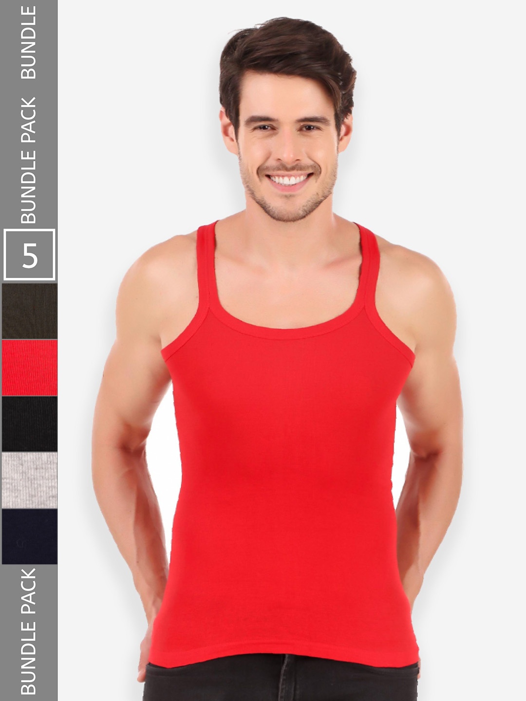 

HAP Men Pack Of 5 Assorted Cotton Gym Vest