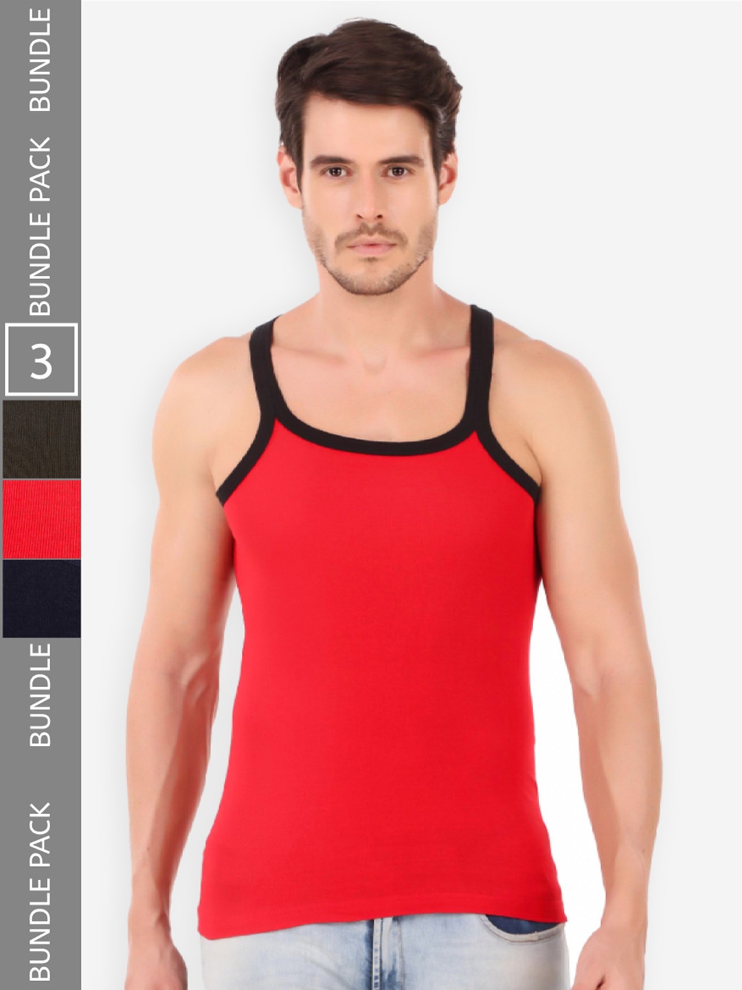 

HAP Men Pack Of 3 Assorted Cotton Gym Vest