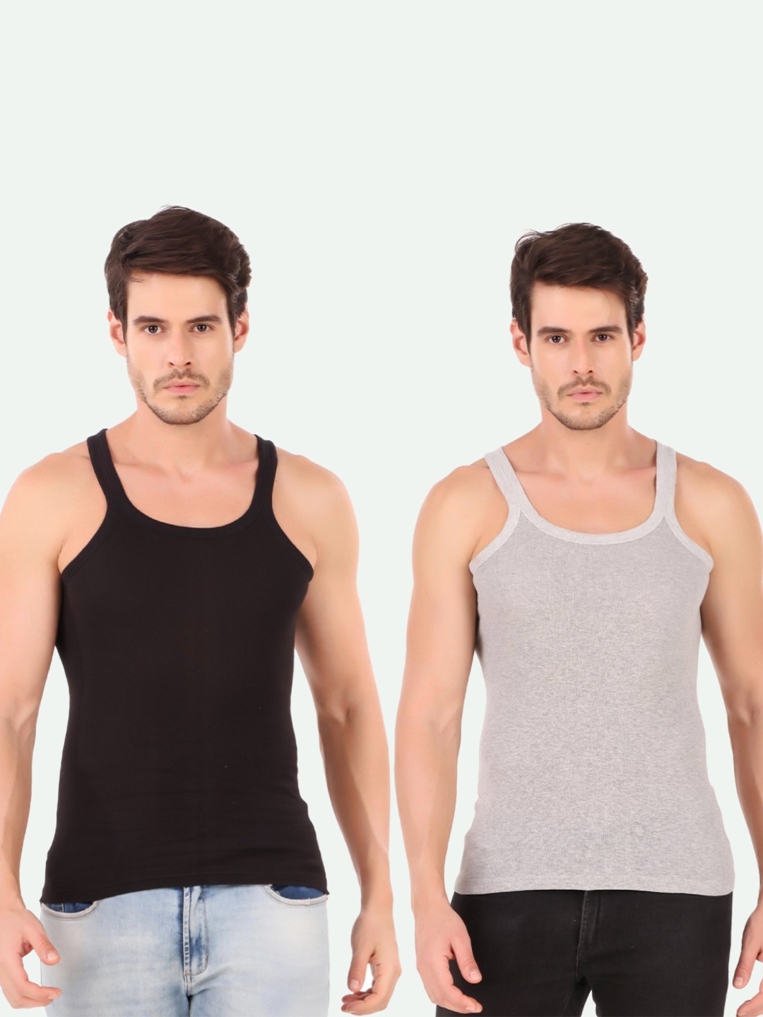 

HAP Men Pack Of 2 Assorted Cotton Gym Vest