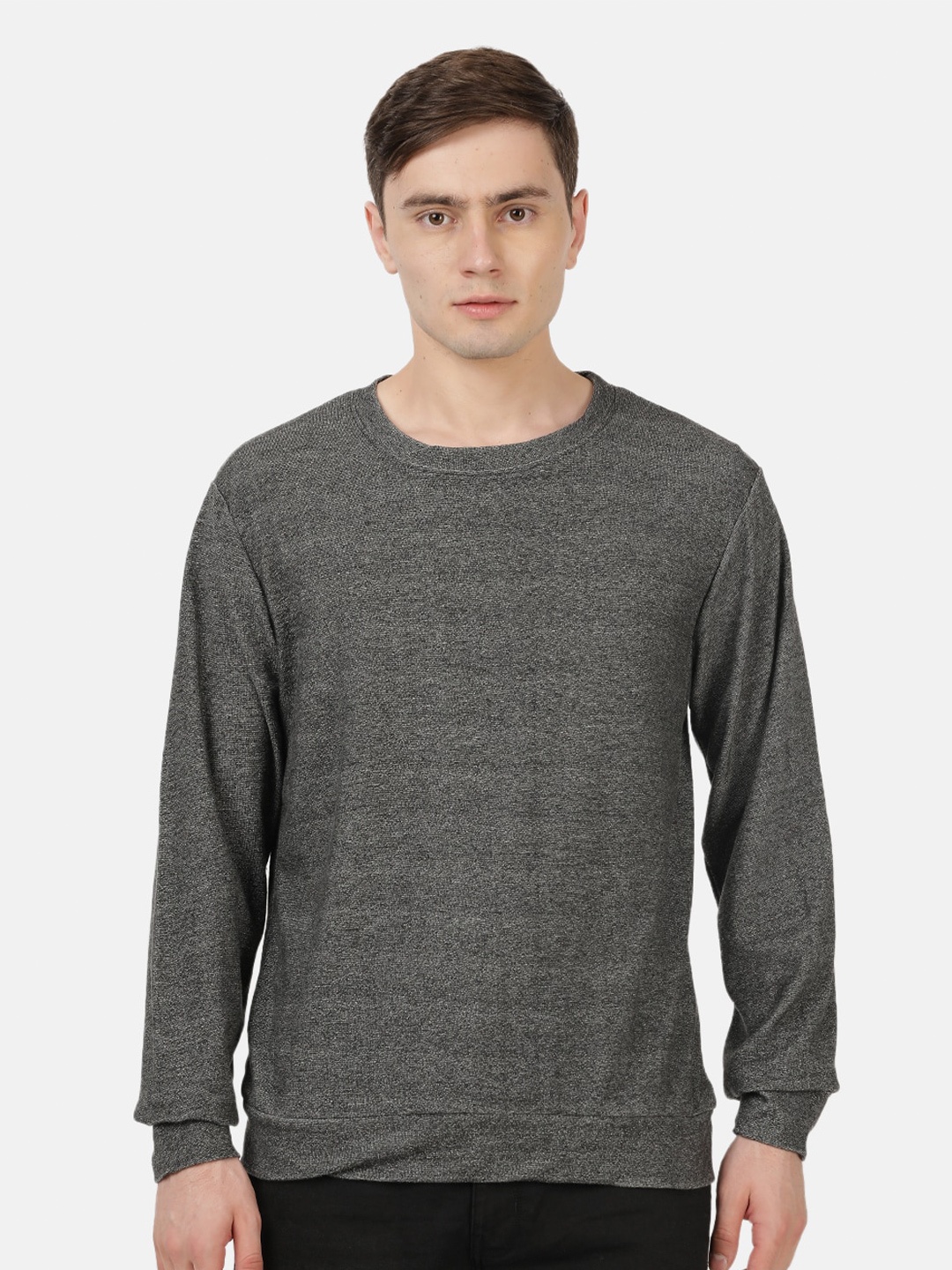 

MASH UNLIMITED Men Acrylic Sweatshirt, Charcoal