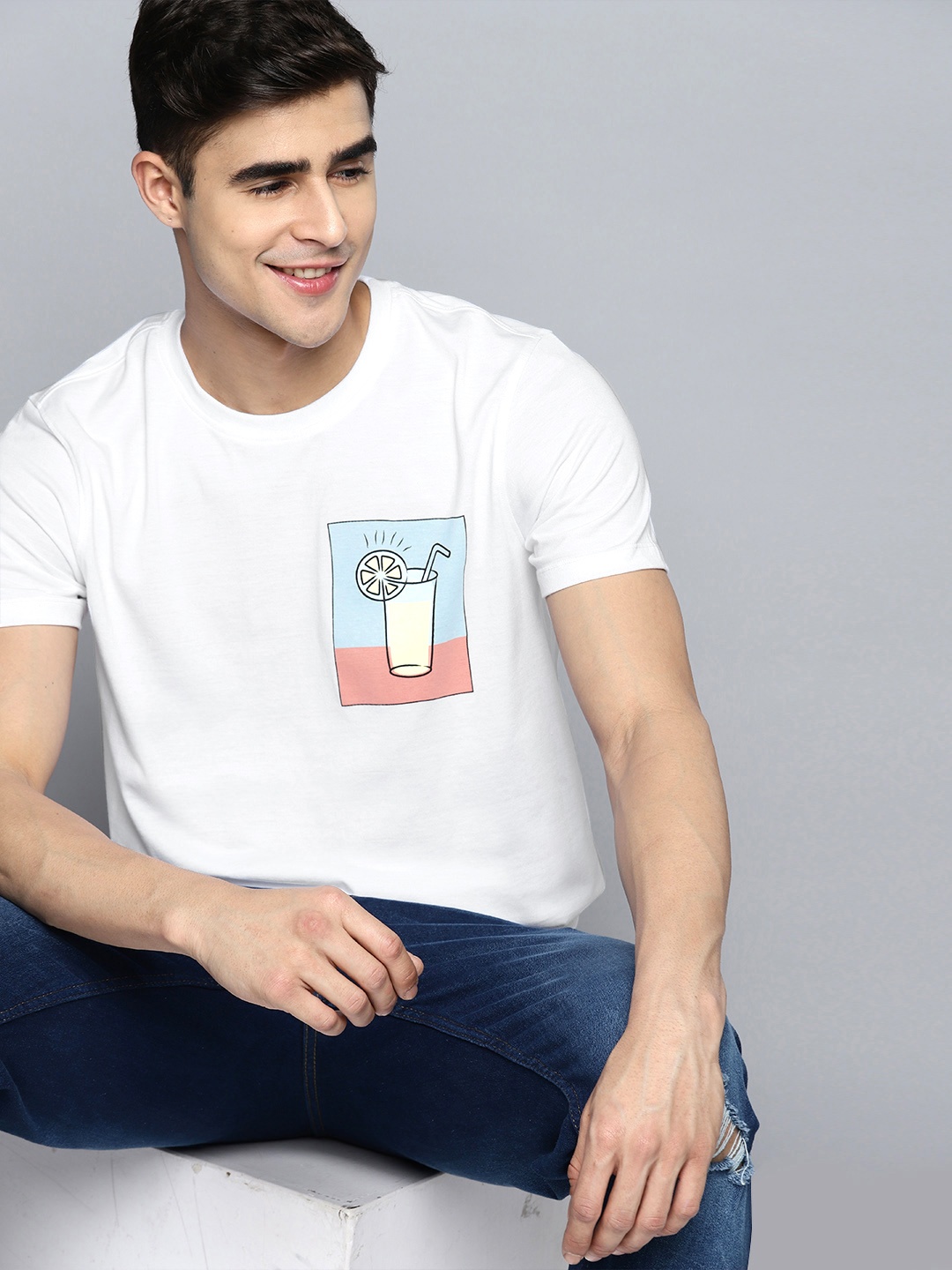 

Mast & Harbour Men Graphic Print T-shirt, White