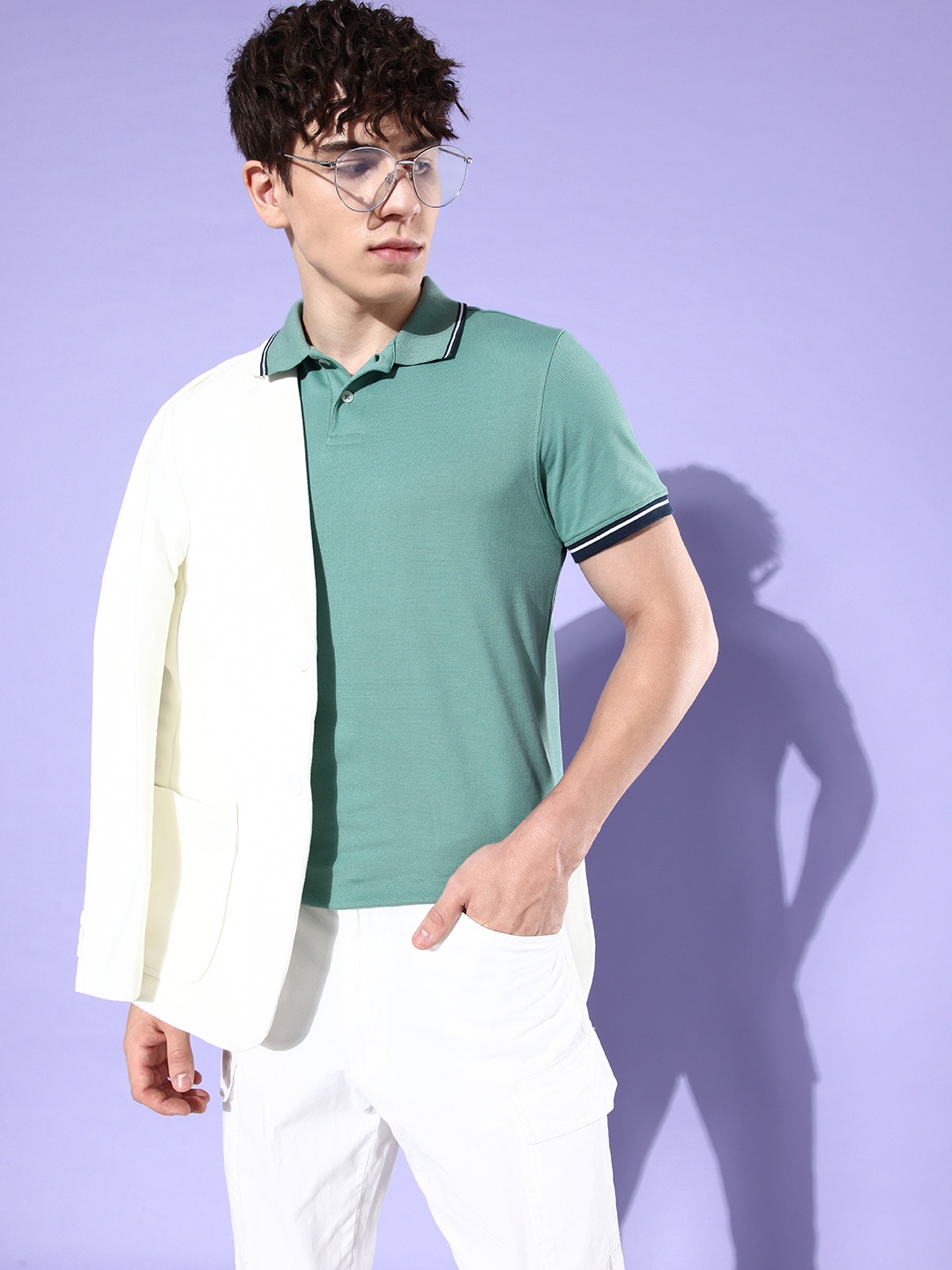 

Mast & Harbour Sage Green Al-clusive Clubhouse Polo Collar T-shirt