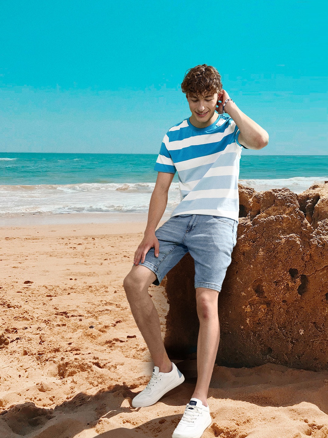 

Mast & Harbour Striped T-shirt, Blue