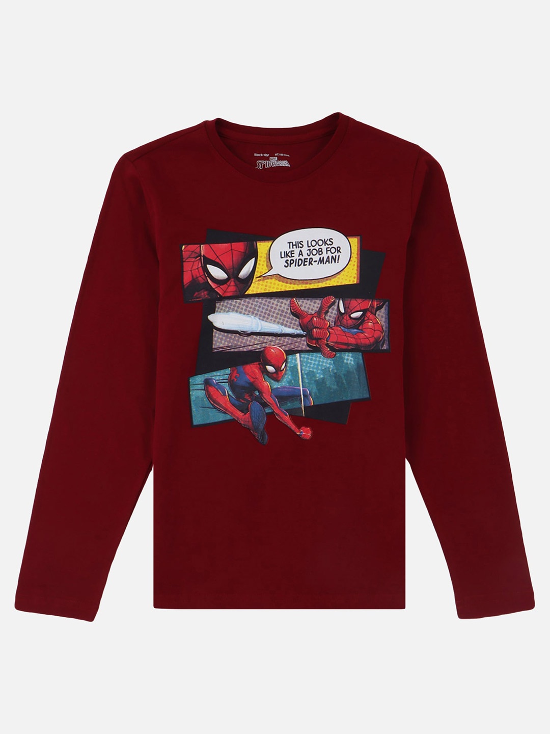 

PROTEENS Spider-Man Printed Cotton T-shirt, Maroon