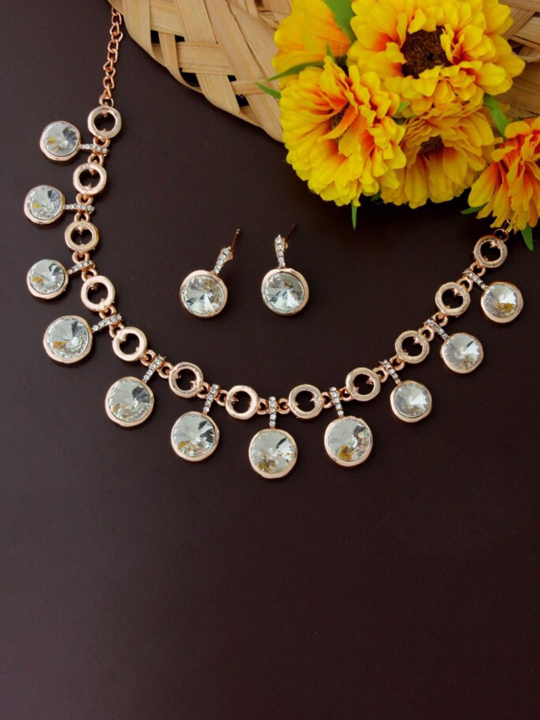 

Atasi International Gold-Plated Crystals-Studded Jewellery Set