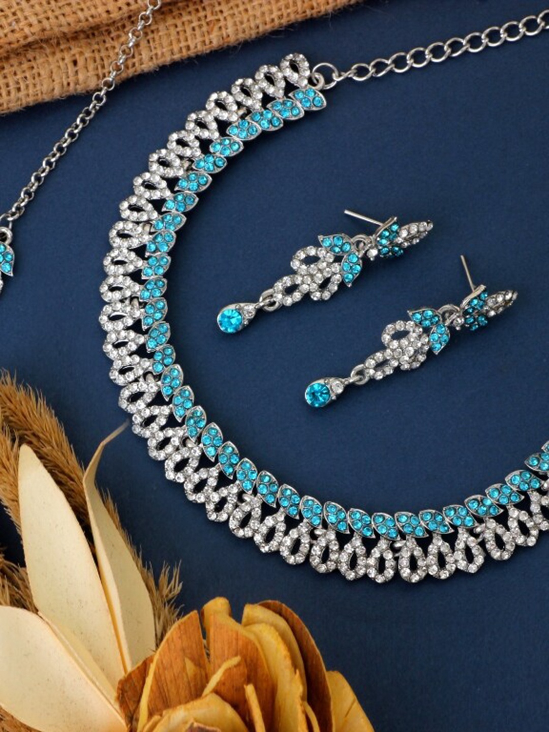 

Atasi International Crystal Studded Jewellery Set, Silver