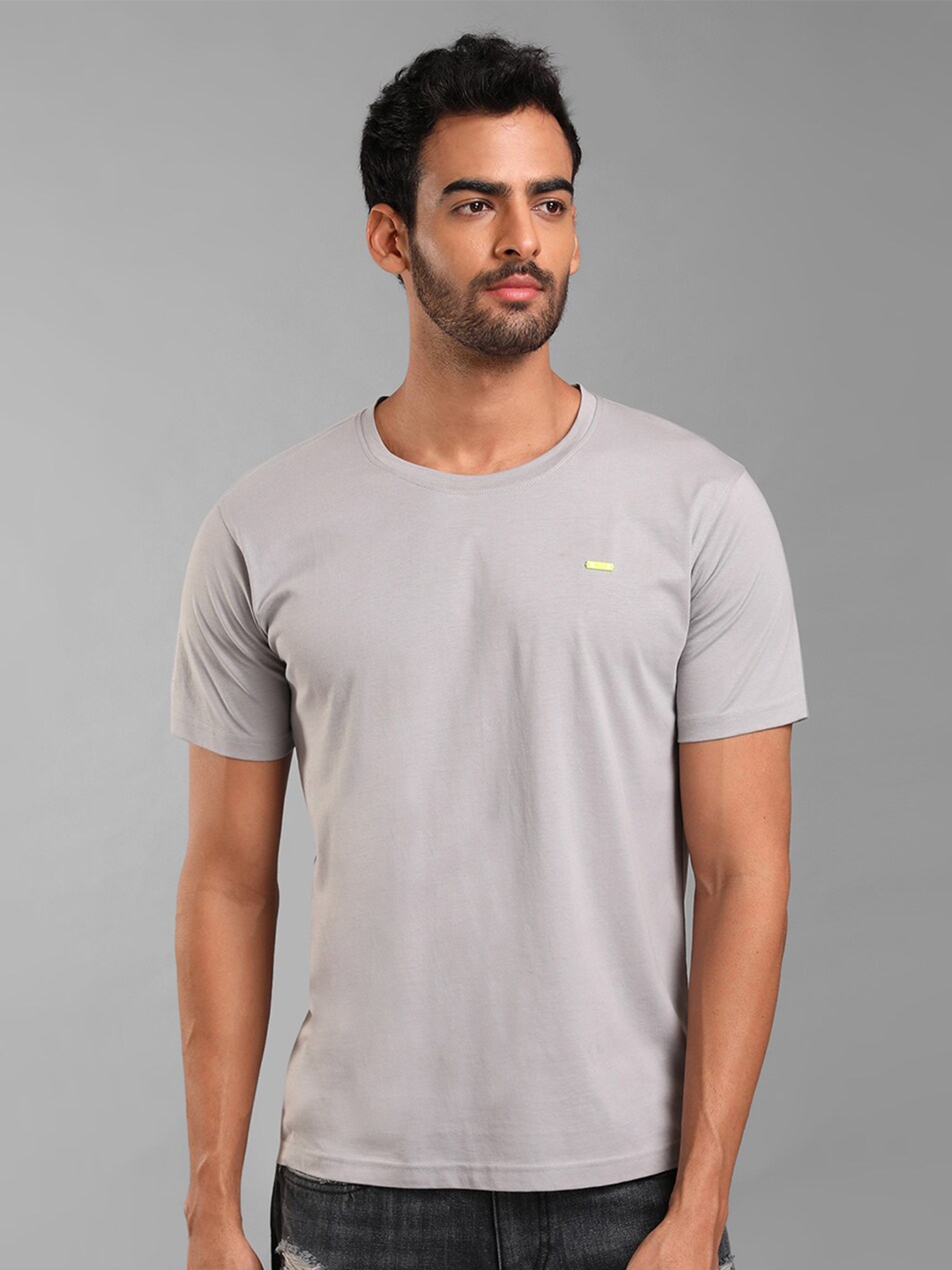 

KZ07 By Kazo Men Cotton T-shirt, Grey