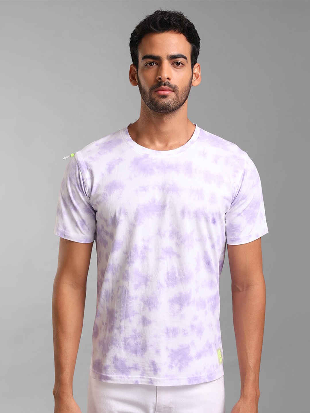 

KZ07 By Kazo Men Tie and Dye Dyed Cotton T-shirt, Lavender