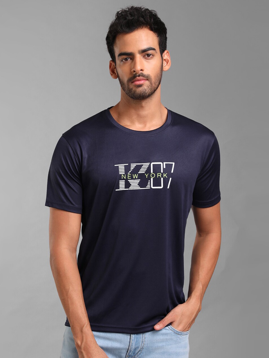 

KZ07 By Kazo Men Typography Printed T-shirt, Blue