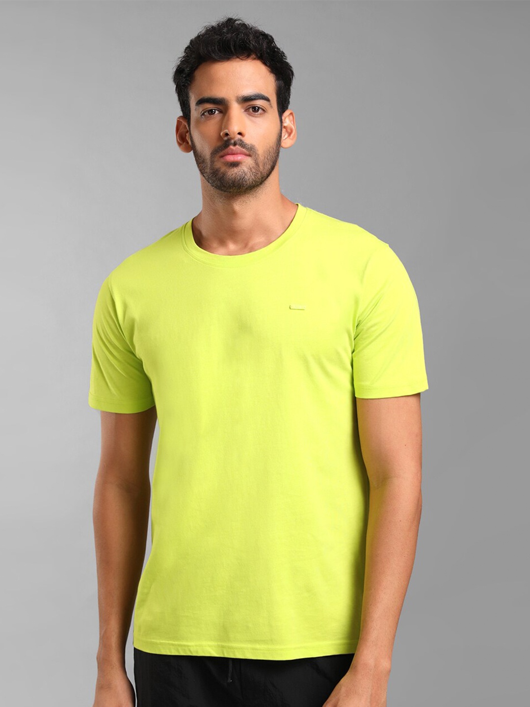 

KZ07 By Kazo Men Cotton T-shirt, Lime green