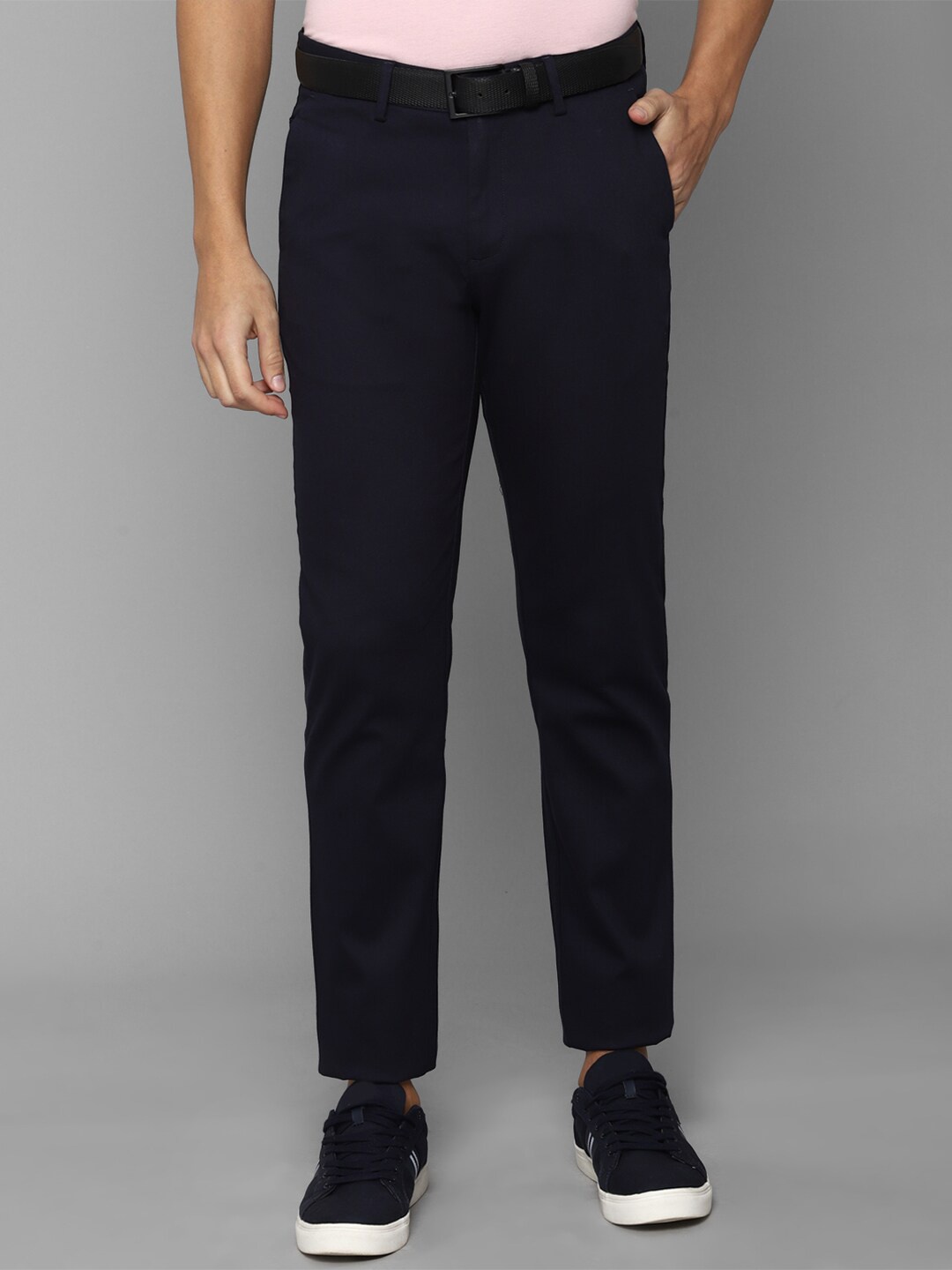 

Allen Solly Men Textured Trousers, Navy blue