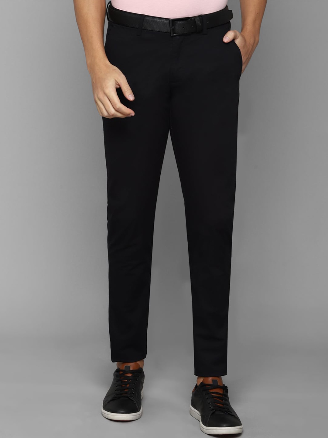 

Allen Solly Men Cotton Slim Fit Trousers, Black