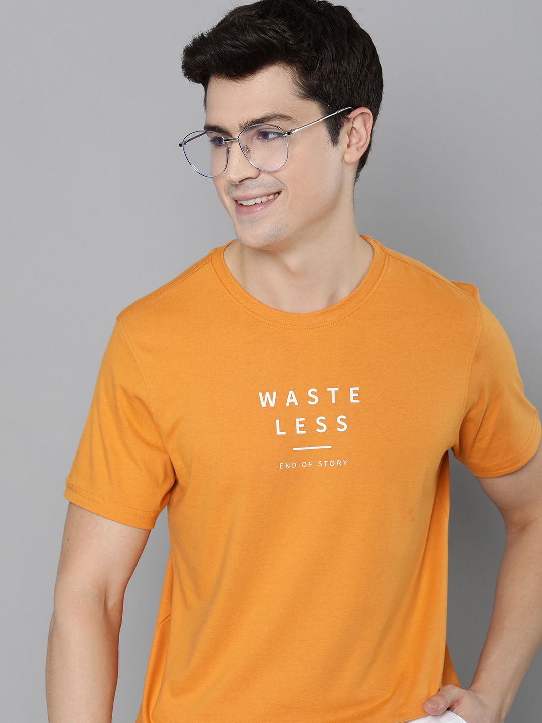 

M&H Our Water Round Neck Typography Printed T-shirt, Mustard