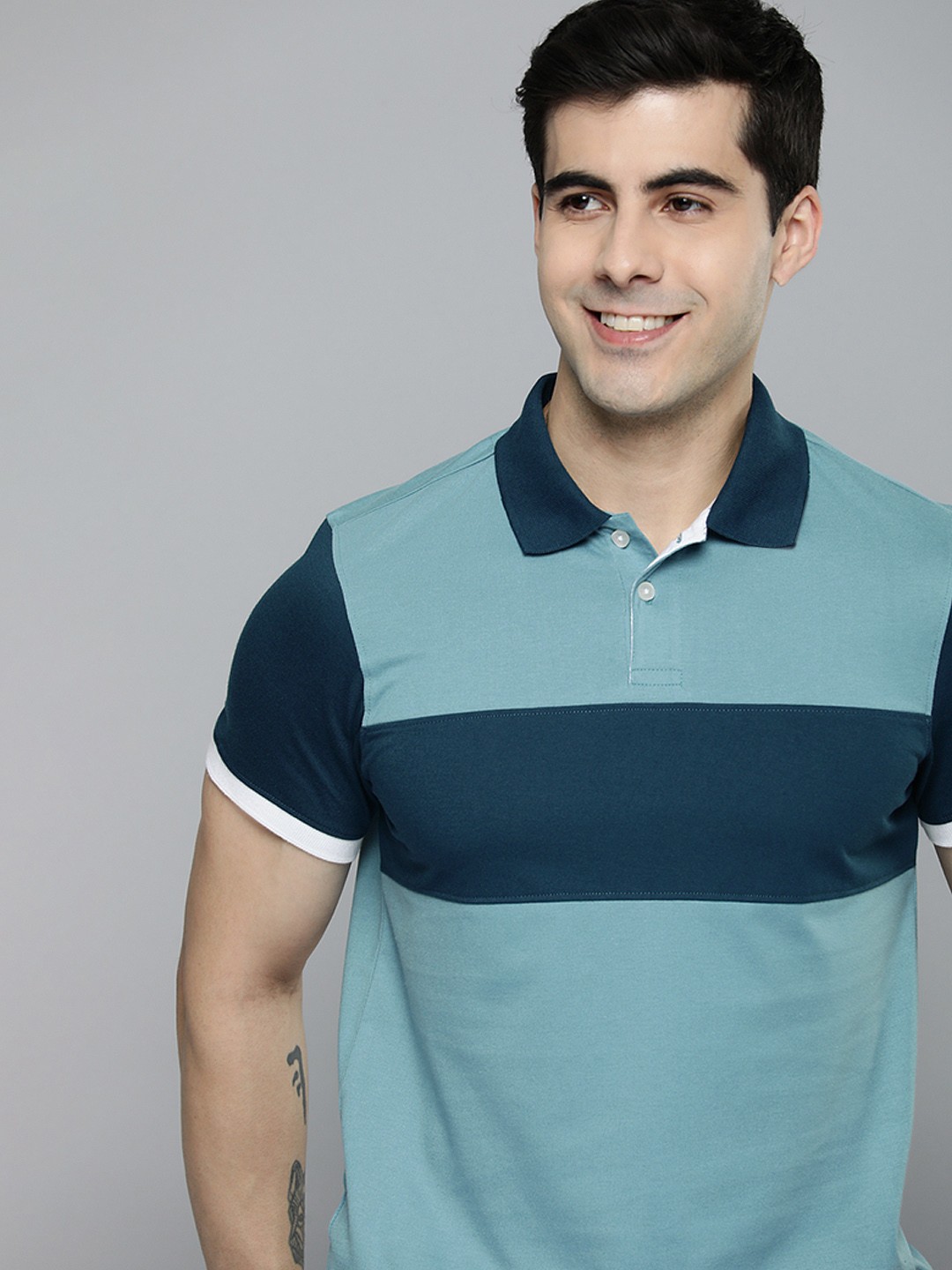 

Mast & Harbour Colourblocked T-shirt, Blue