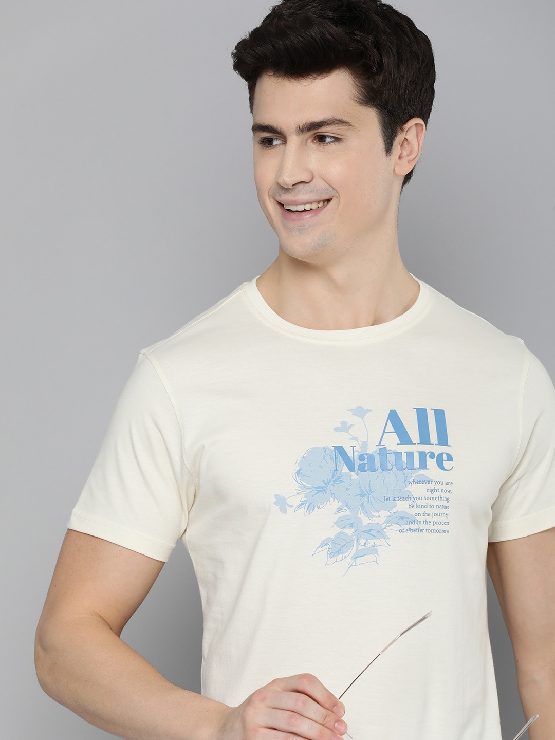 

M&H Our Water Round Neck Typography Printed T-shirt, Off white