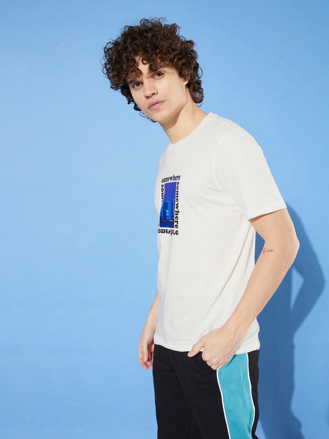 

Mast & Harbour Graphic Typography Printed T-shirt, White