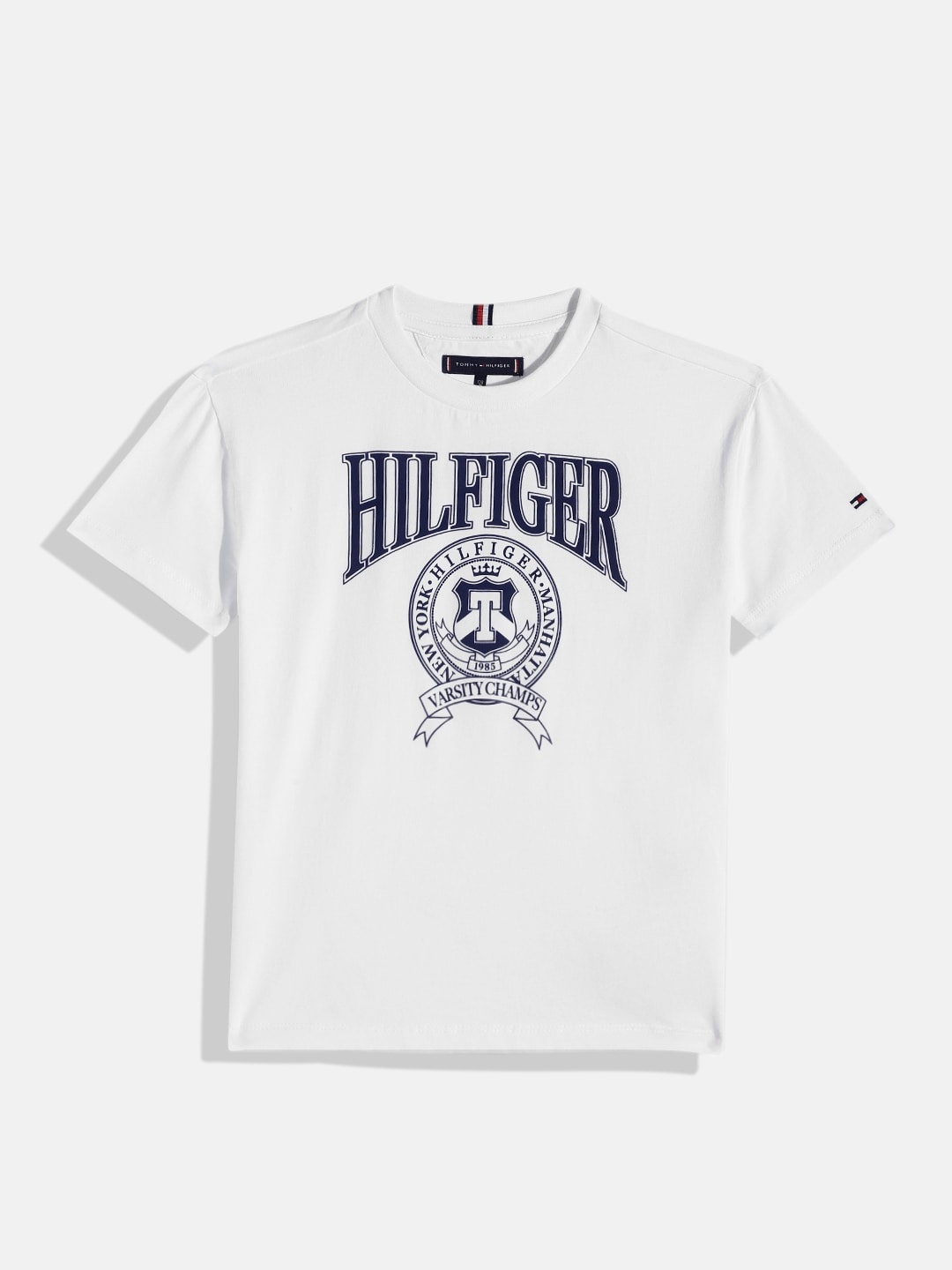 

Tommy Hilfiger Boys Brand Logo Print Nautical T-shirt, White