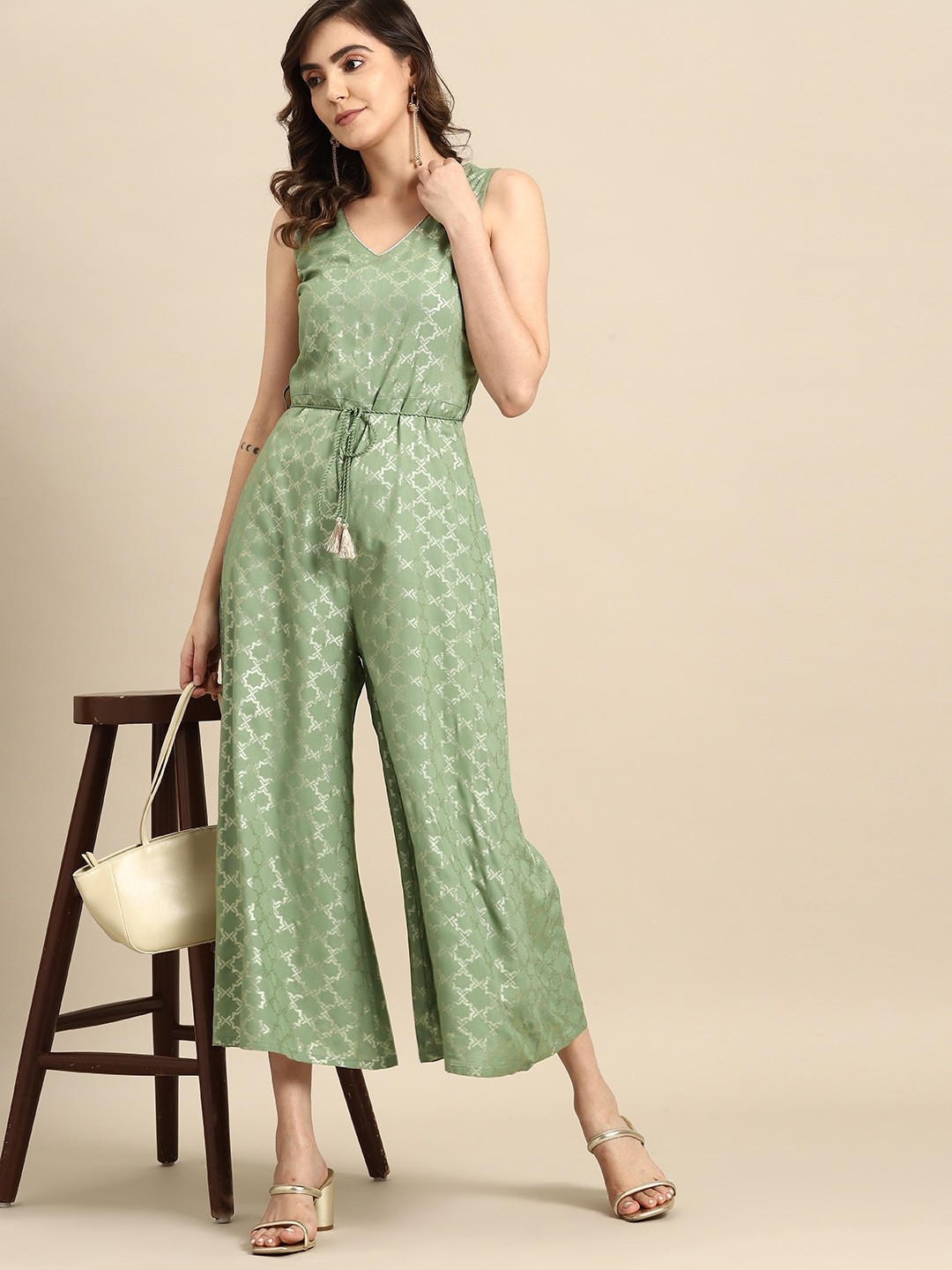 

all about you Printed Culotte Jumpsuit, Green