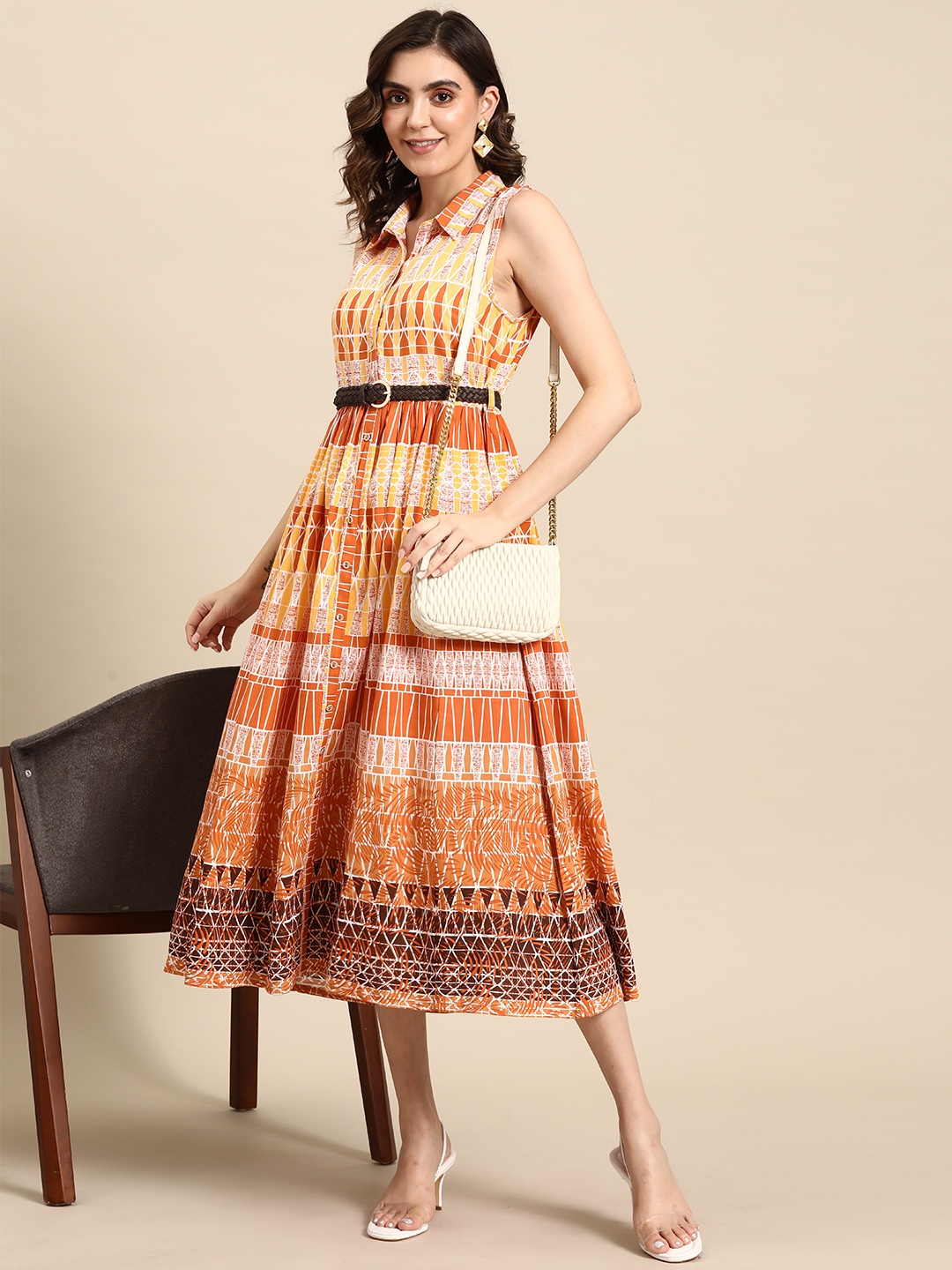 

all about you Printed Midi Dress, Off white