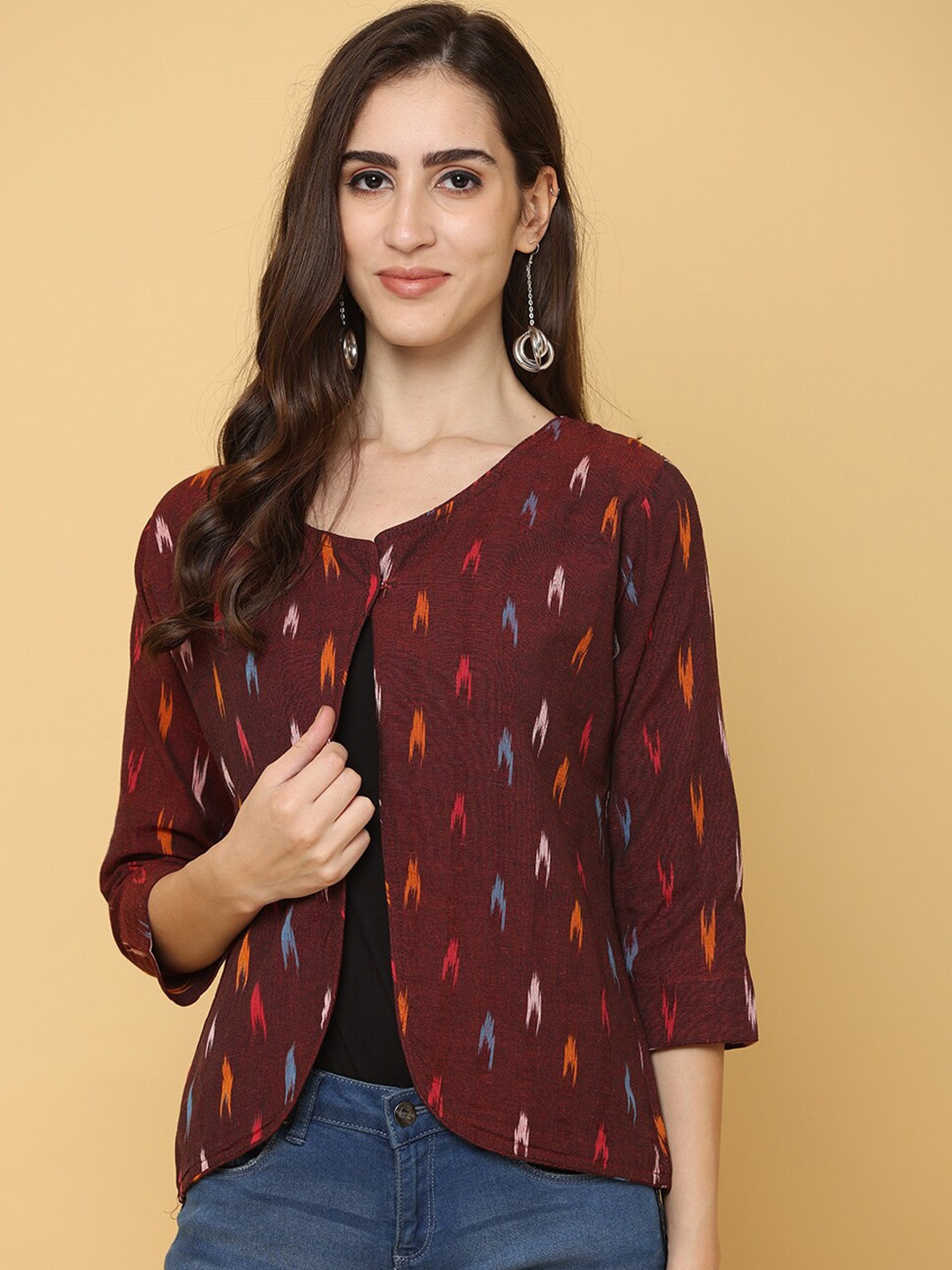 

NAYRA Women Crop Tailored Jacket, Maroon