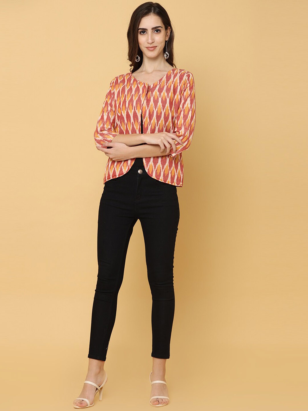 

NAYRA Women Cotton Tailored Jacket, Coral