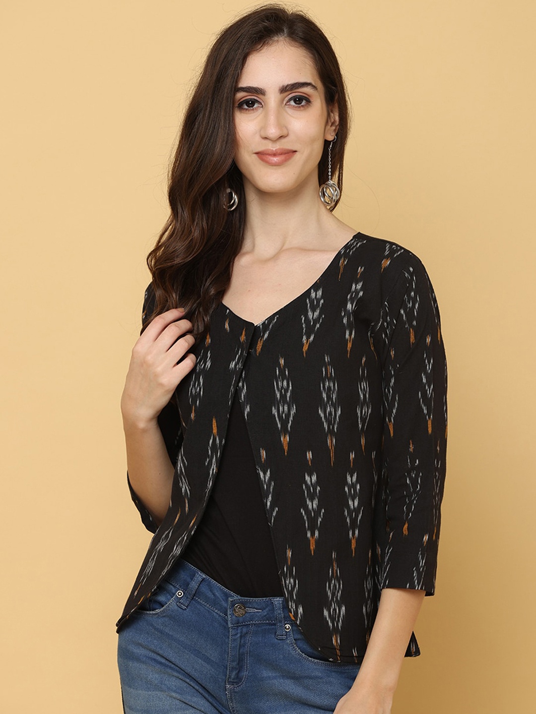 

NAYRA Women Cotton Tailored Jacket, Black