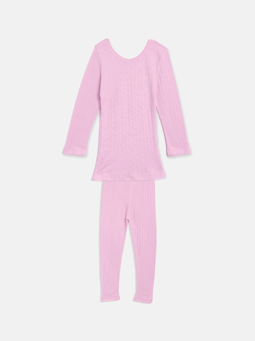 

Kanvin Girls Self-Design Round Neck Thermal Set, Pink