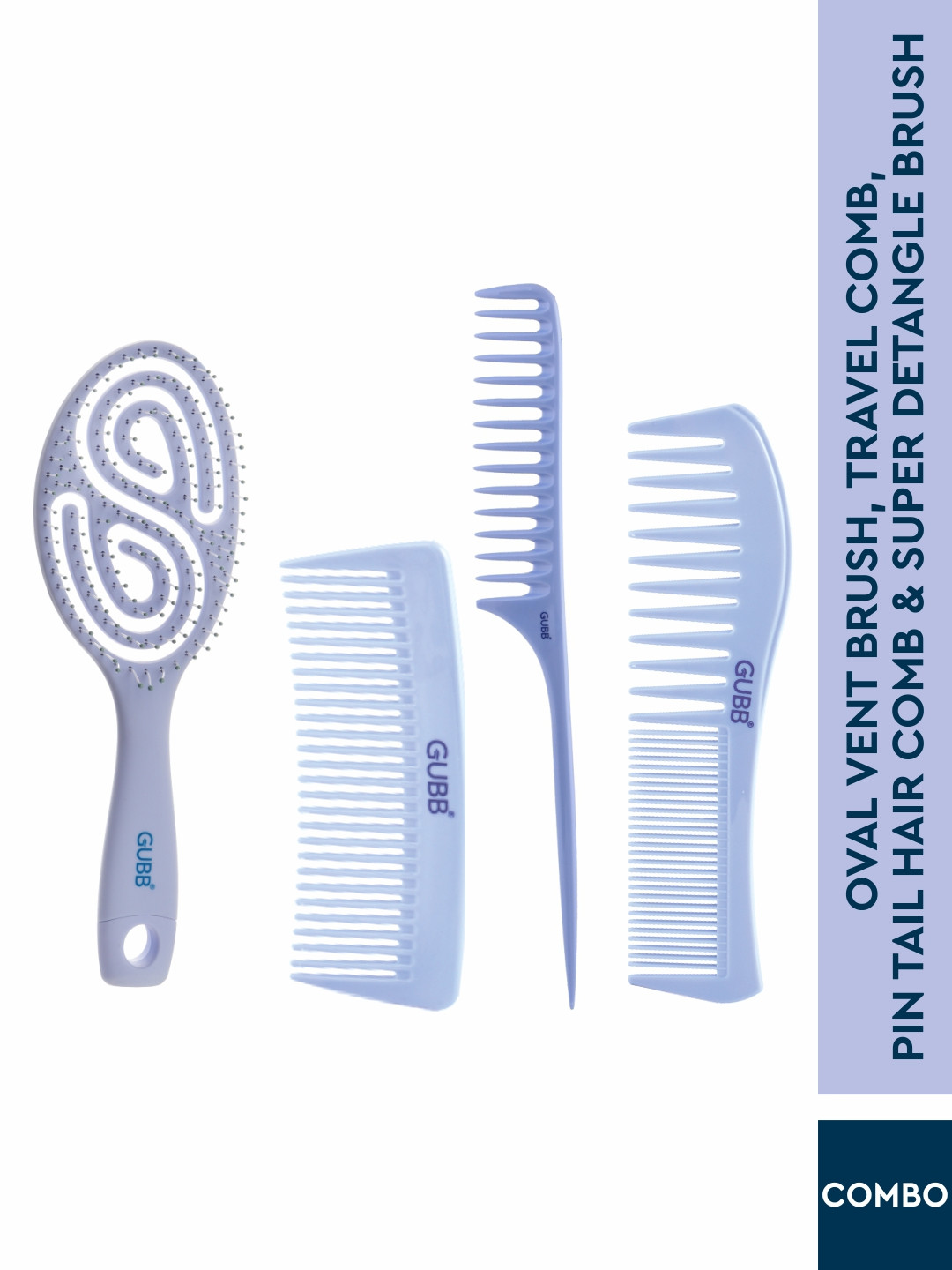 

GUBB Multipurpose Hair Brush & Comb, Blue