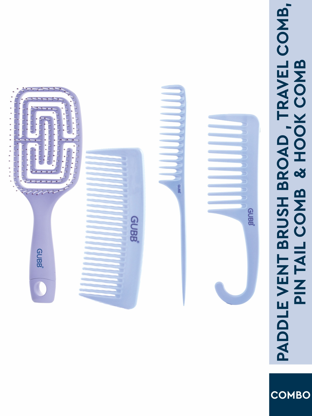 

GUBB Multipurpose Hair Brush & Comb, Blue