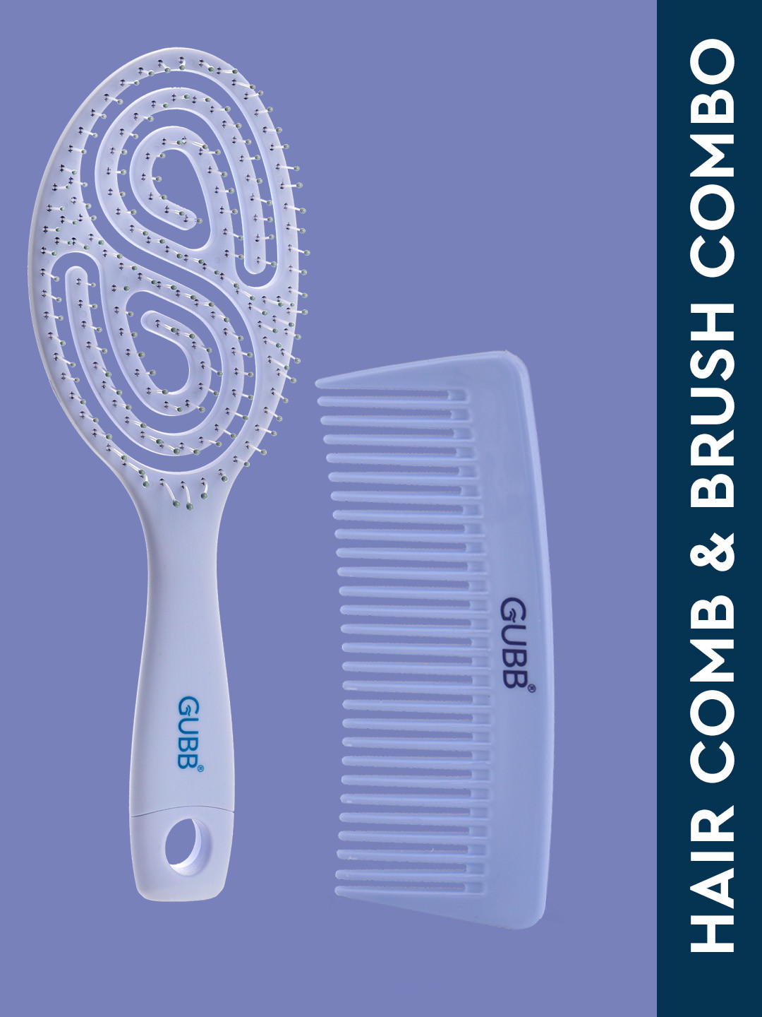 

GUBB Multipurpose Hair Brush & Comb, Blue