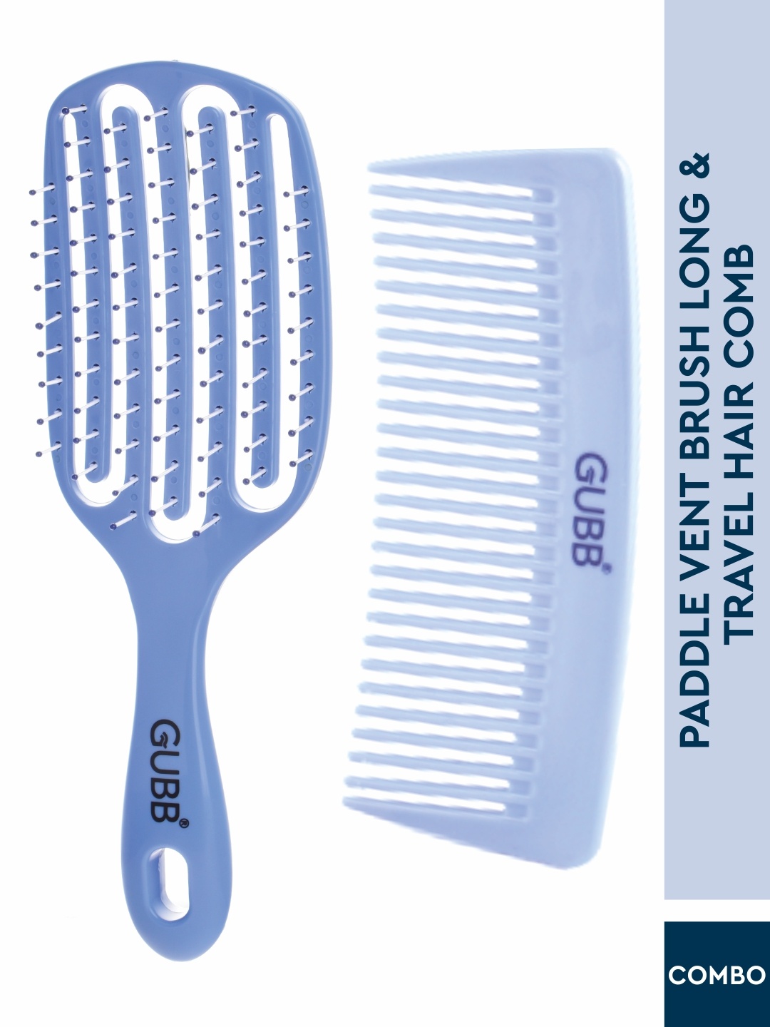 

GUBB Multipurpose Hair Brush & Comb, Blue