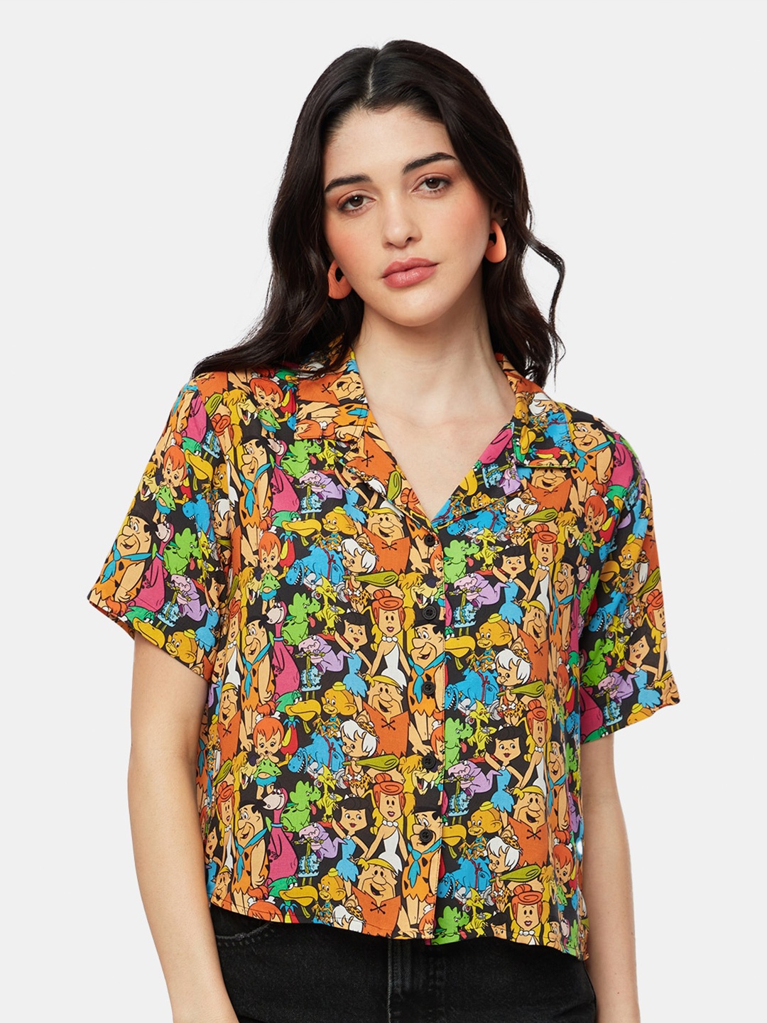 

The Souled Store Printed Casual Shirt, Black