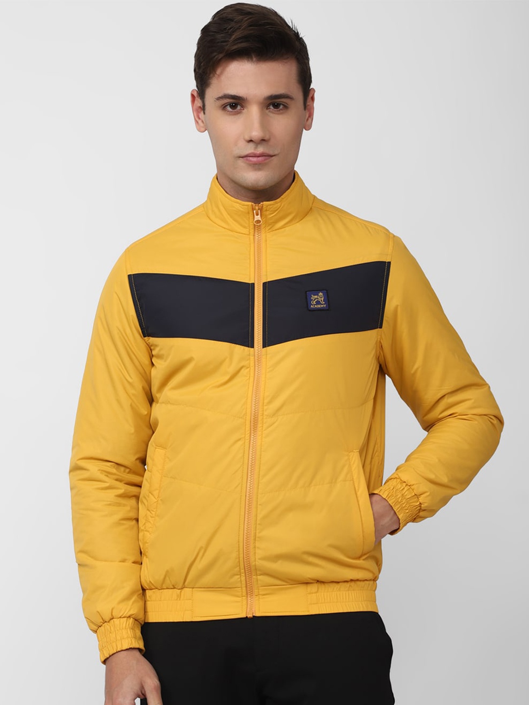 

Van Heusen ACADEMY Men Colourblocked Sporty Jacket, Yellow