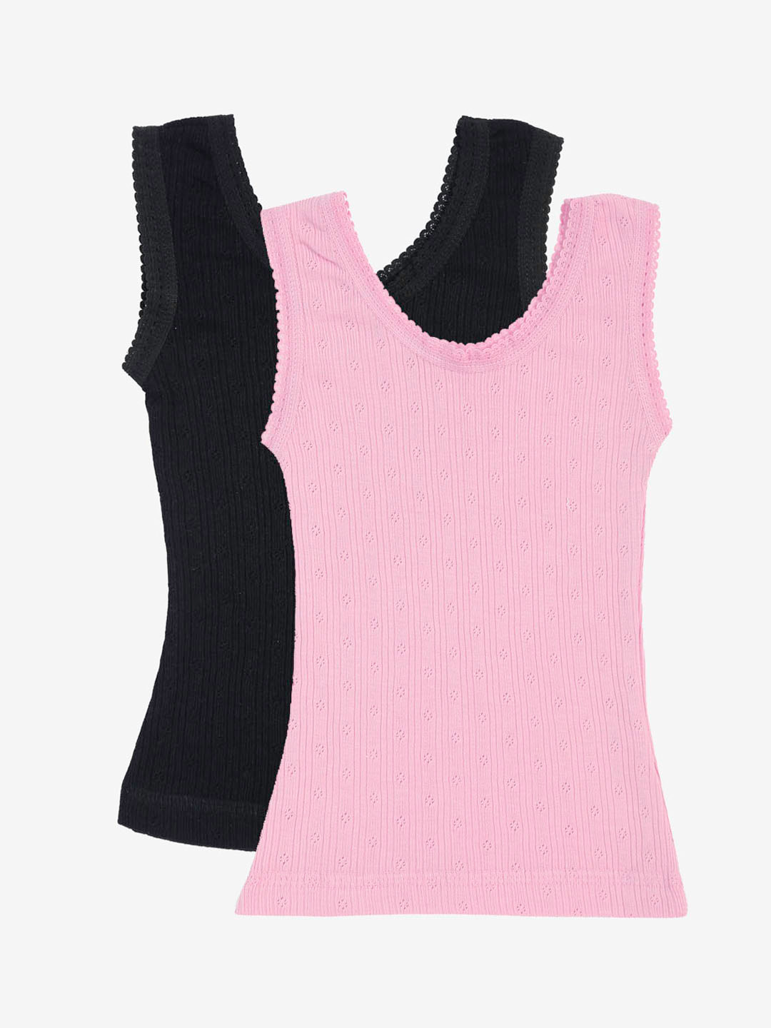 

Kanvin Girls Pack Of 2 Ribbed Thermal Tops, Pink
