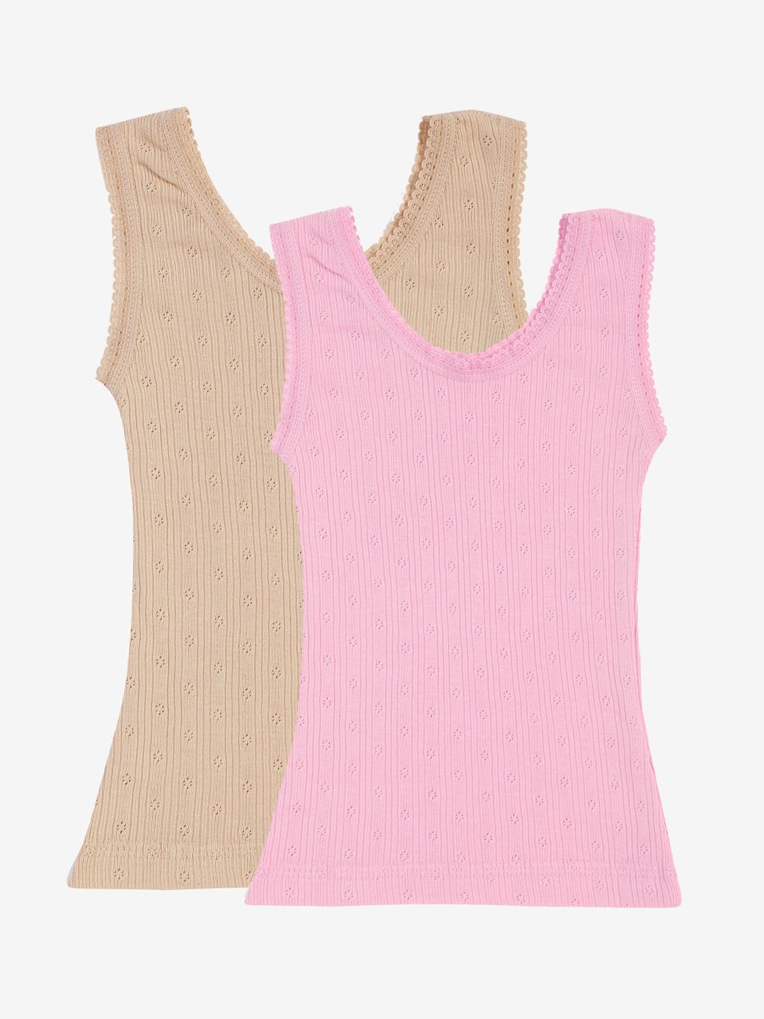 

Kanvin Girls Pack Of 2 Ribbed Thermal Tops, Pink