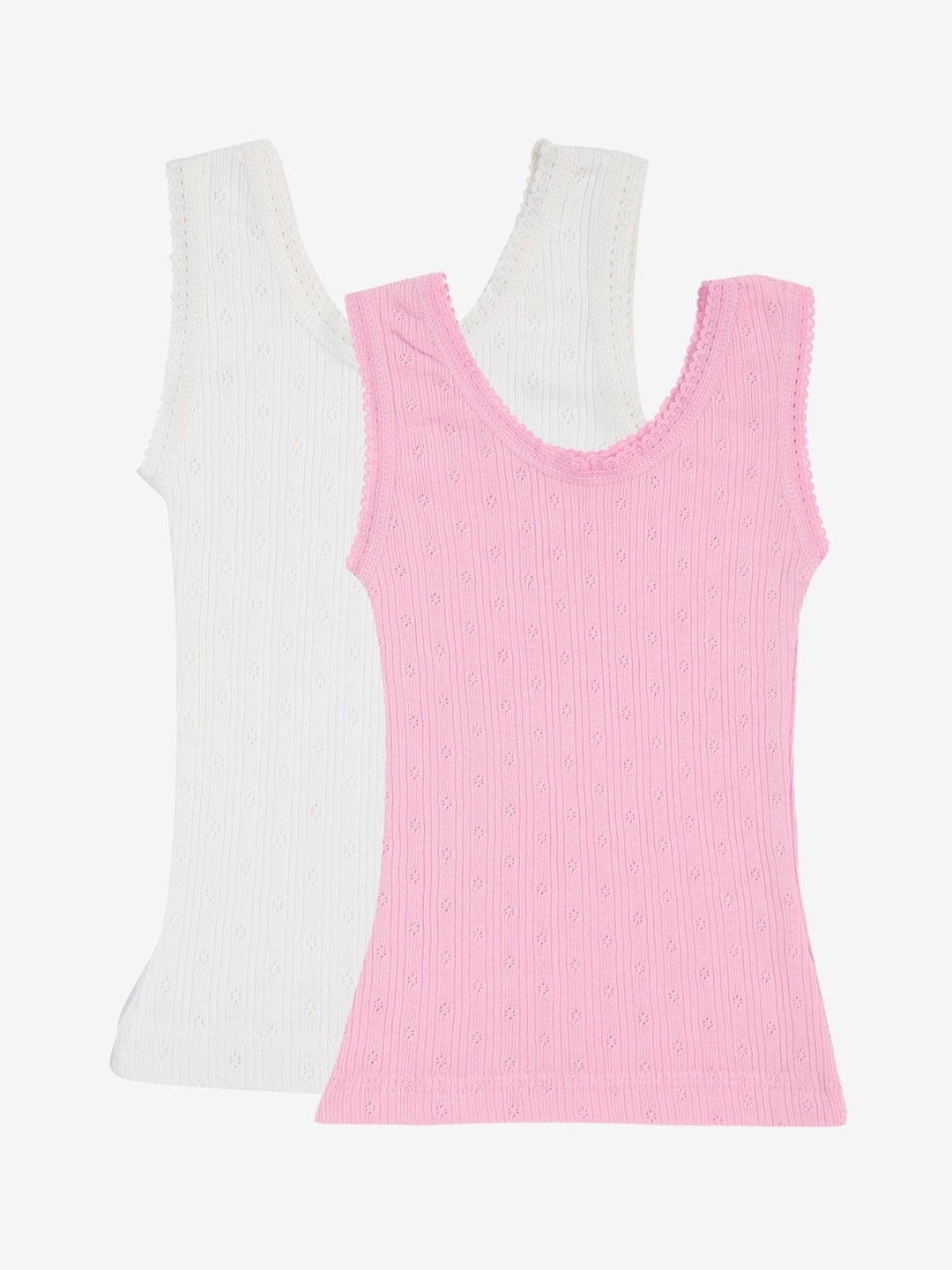 

Kanvin Girls Pack Of 2 Ribbed Thermal Tops, Pink