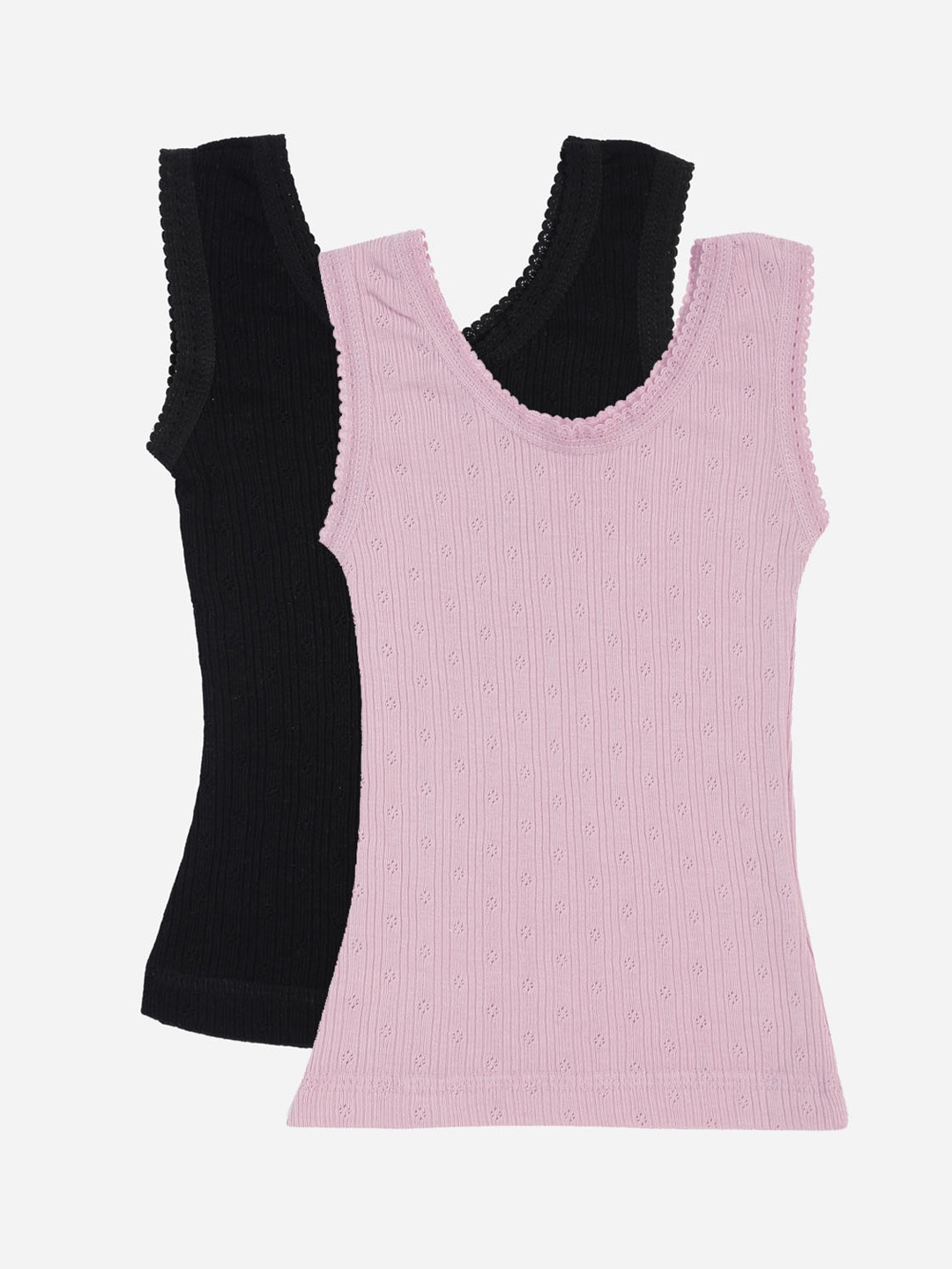 

Kanvin Girls Pack Of 2 Ribbed Thermal Tops, Pink